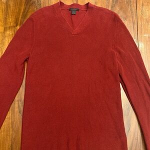 Express Men's Cranberry Long Sleeve V-Neck Pullover Sweater  100% Cotton Sz M